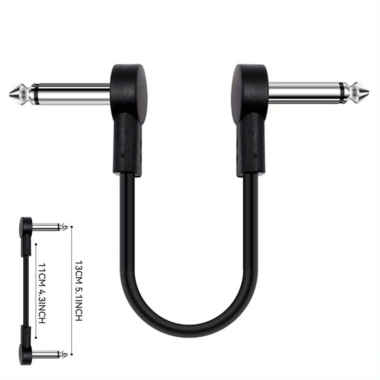 Miwayer Guitar Effect Pedal Flat Patch Cables 5 Inch Length with 1/4 Inch Right Angle Connectors Patch Cable Kit 1 Packs Beauty World Shop
