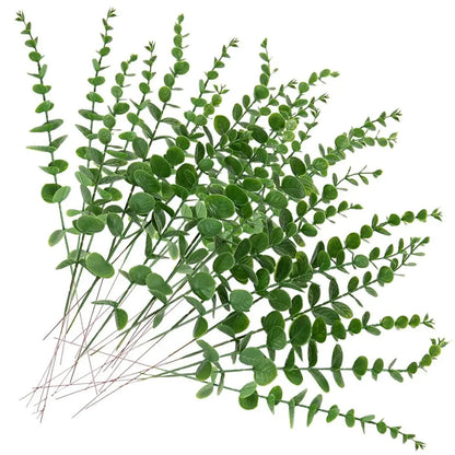 10/20pcs Artificial Plants Eucalyptus Leaves Fake Plants Vase Home Table Party Wedding Bridal Bouquet Decorations Outdoor Garden Beauty World Shop