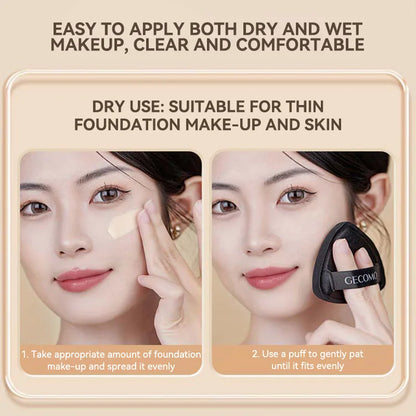 GECOMO Dual-Sided Black Beauty Sponge - Triangle Premium Design, Soft and Smooth Texture,  for Flawless Makeup Application, Beauty Trend Shop