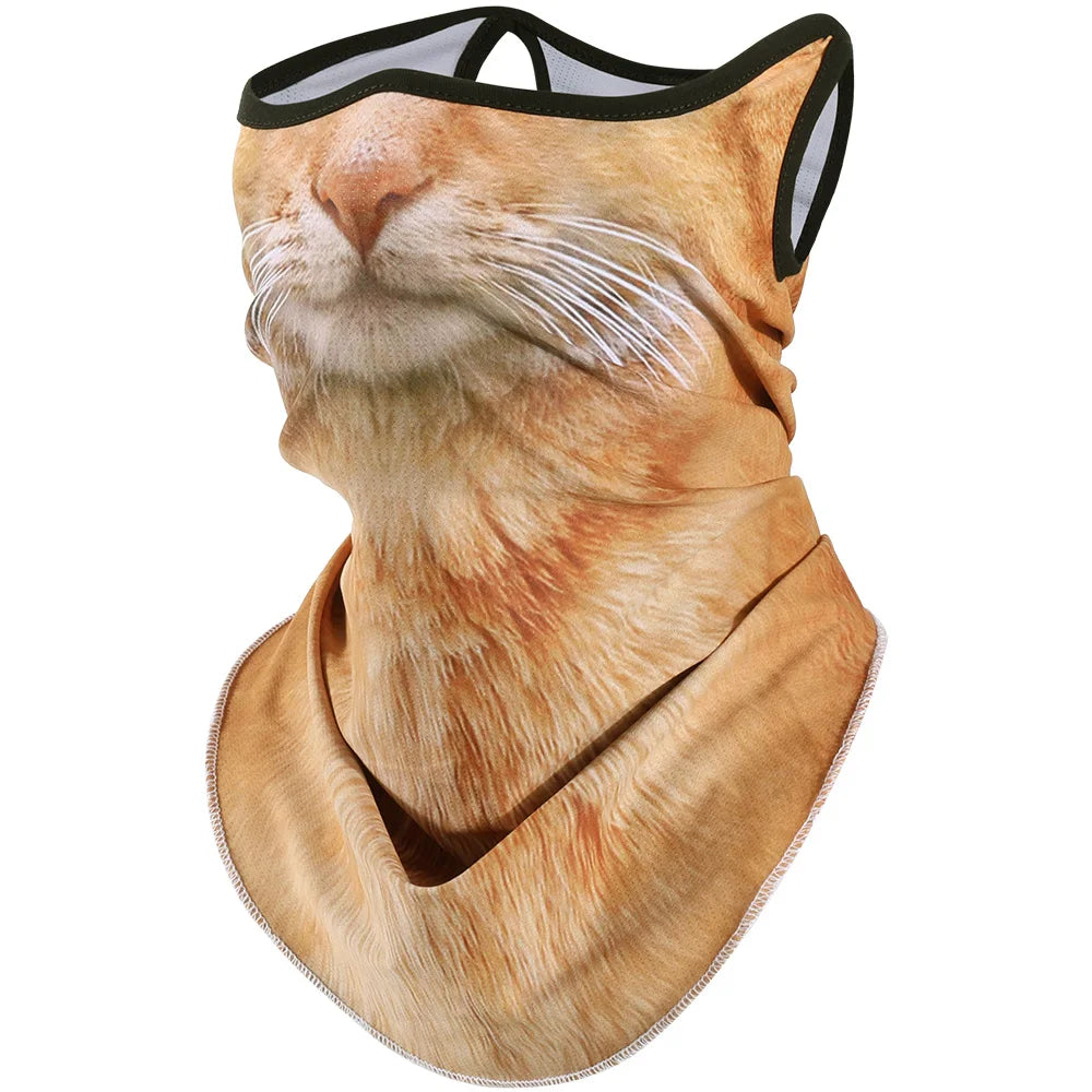 3D Animals Magic Scarf Bandana Breathable Neck Warmer Gaiter Hanging Ear Outdoor Sports Triangle Face Mask Neckerchief Summer Beauty World Shop