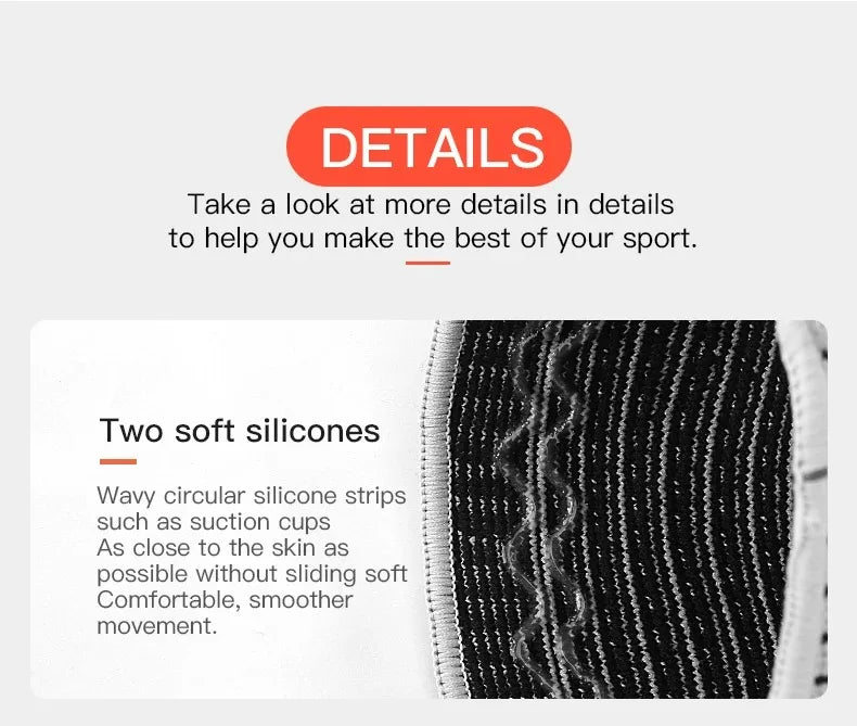 1PC Silicone Knee Pads Strap Patella Medial Support Meniscus Compression Knee Braces for Running Sport Knee Protection Beauty World Shop