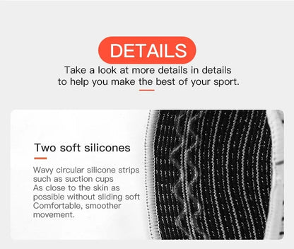1PC Silicone Knee Pads Strap Patella Medial Support Meniscus Compression Knee Braces for Running Sport Knee Protection Beauty World Shop