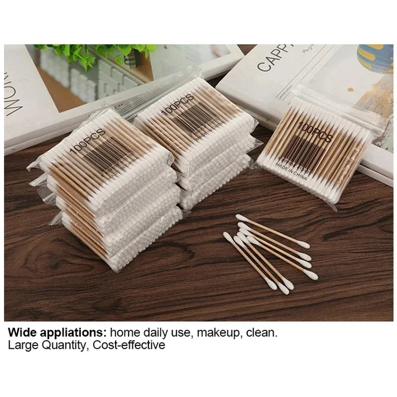 500pcs Double Head Cotton Swab Women Makeup Cotton Buds Tip for Wood Sticks Nose Ears Cleaning Health Care Tools Beauty Fashion