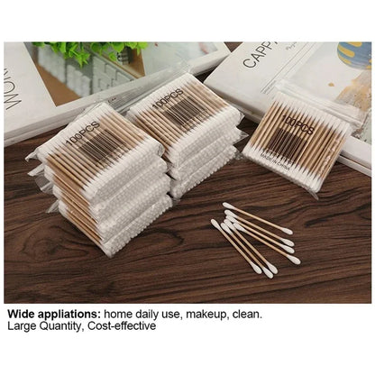 500pcs Double Head Cotton Swab Women Makeup Cotton Buds Tip for Wood Sticks Nose Ears Cleaning Health Care Tools Beauty Fashion