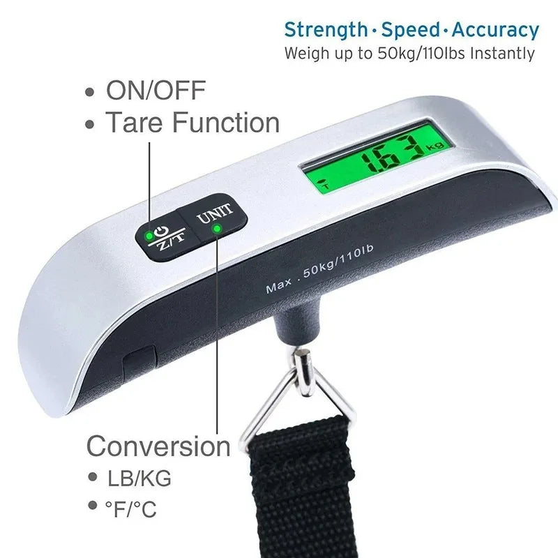 50kg 10g Digital Scale Electronic Balance Kitchen Luggage Hanging Scale Weight Suitcase Travel Scale Baggage Bag Weight Tool Beauty World Shop