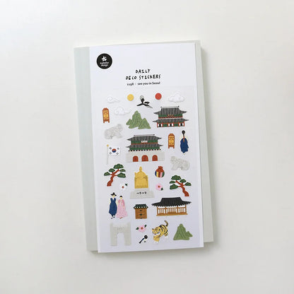 Korean Import Suatelier Travel Home Life Study Friend Stickers Scrapbooking Diy Journaling Diary Stationery Sticker School Gift Beauty World Shop