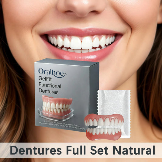 Silicone Dentures False Teeth Full Set Soft Safety Easy to Use Perfect Fit Oral Improve Tooth Loss Broken Temporary Denture Kit