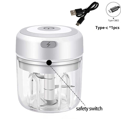 100ml/250ml Electric Mini Garlic Press Chopper - Rechargeable USB Masher with Powerful Lithium Battery, Easy Meat Grinder Beauty World Shop