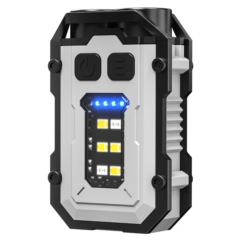 Mini LED Keychain Light Portable Magnetic EDC Flashlight Outdoor Camping Fishing Emergency Work Hat Clip Lamp With FingertipGyro Beauty World Shop