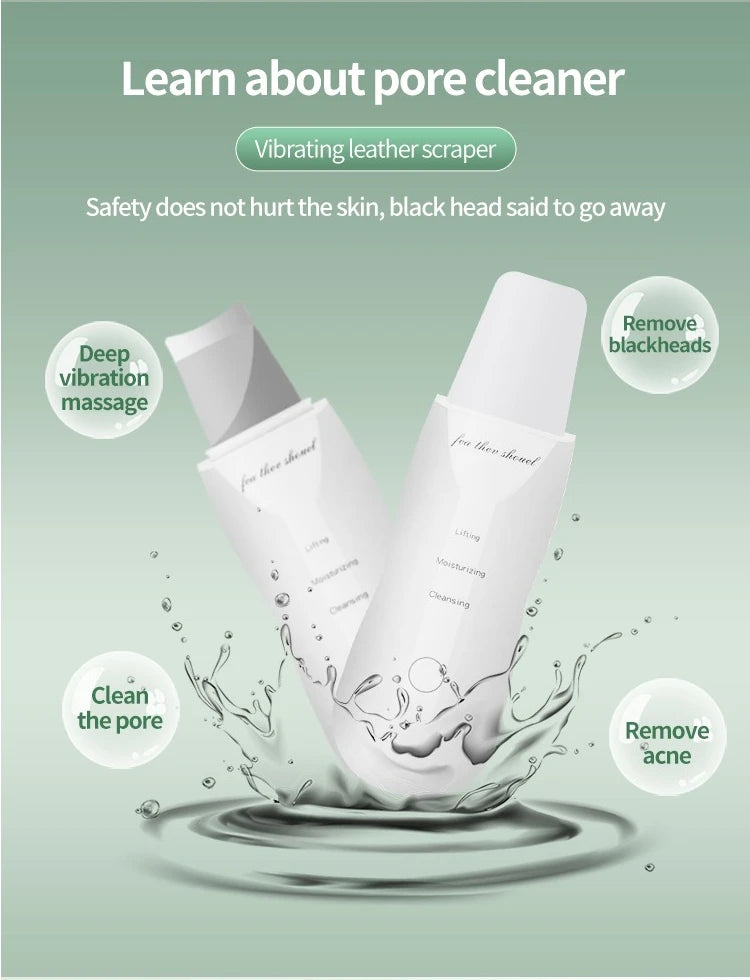 Deep Vibrate Skin Scrubber Facial Cleaner Shovel Spatula Not Ultrasonic Face ScrubberPeeling Blackhead Remover Facial Ma ssager Beauty World Shop