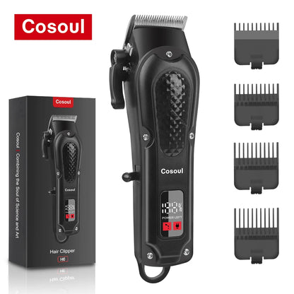 Cosoul Hair Clipper Compact Size Hair Trimmer Electric Beard Trimmer LED Display Hair Length Adjustable Big Capacity Battery Beauty World Shop