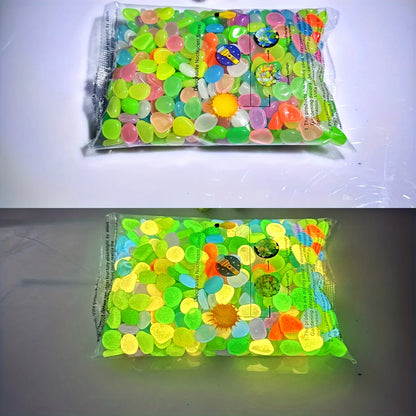 100pcs Glow In The Dark Pebbles, Resin Luminous Stones For Landscape, Garden Paths, Potted Plants, Parks, Aquarium Decor, Beauty World Shop