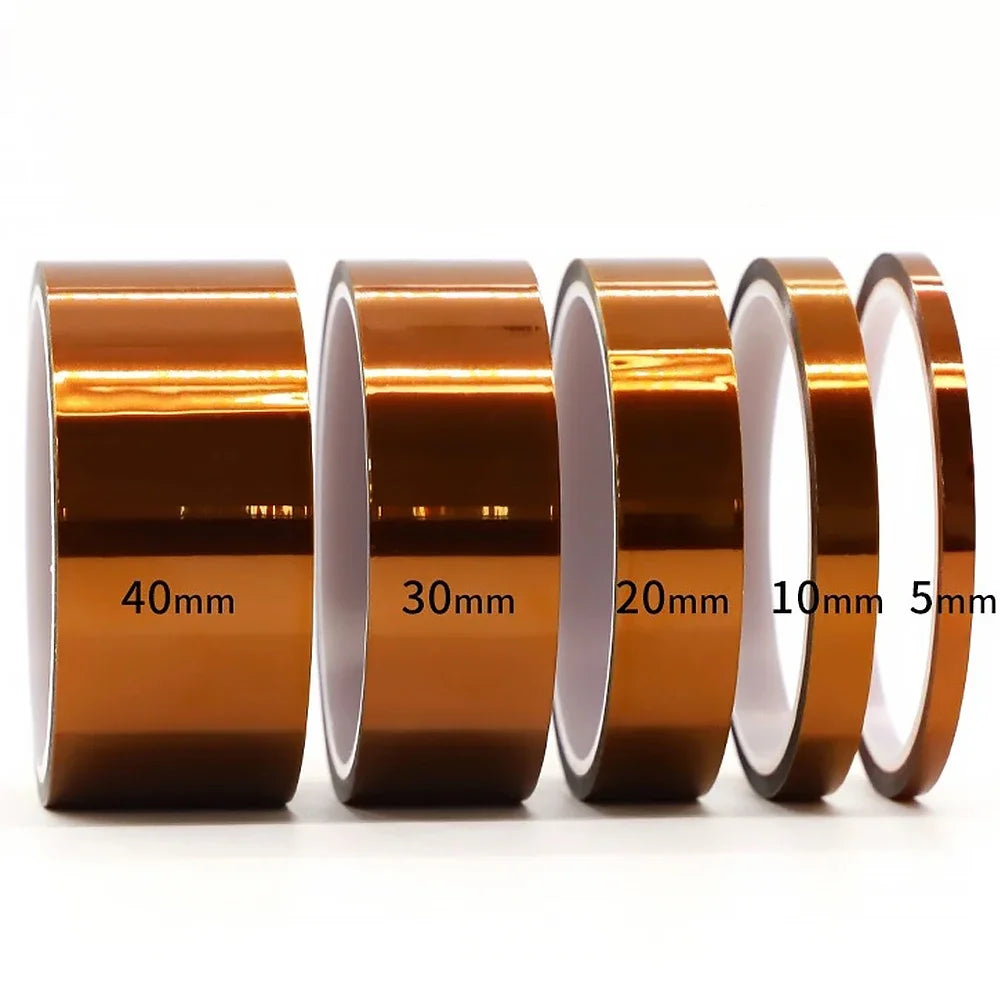 5-40mm Kapton Tape Polyimide Adhesive Insulating Adhesive Tape Каптоновый Скотч Heat Tape for Board Protection Beauty World Shop