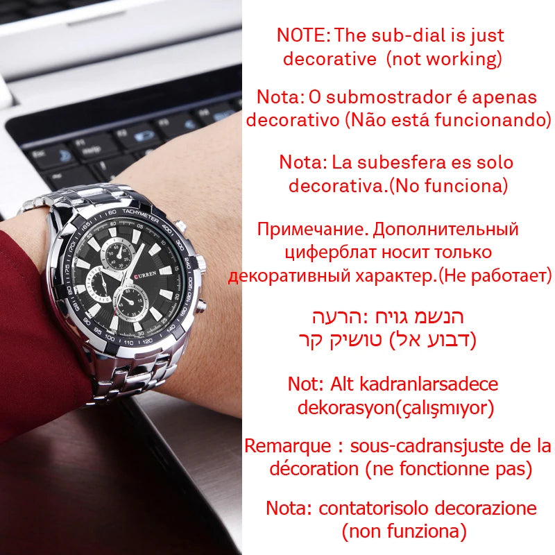 CURREN 8023 Quartz Watch Men Waterproof Sport Military Watches Mens Business Stainless Steel Wristwatch Male Clock reloj hombre Beauty World Shop