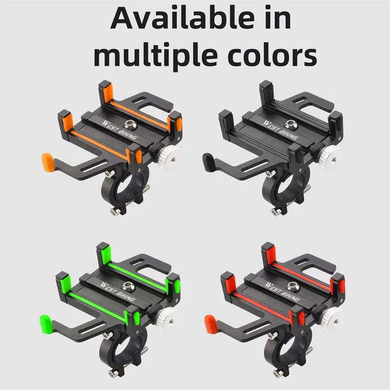 WEST BIKING Bicycle Mobile Phone Holder 360° Rotatable  Aluminum Alloy Phone Holder Five Claws Adjustable MTB Road Bike Bracket Beauty World Shop