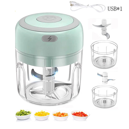 100ml/250ml Electric Mini Garlic Press Chopper - Rechargeable USB Masher with Powerful Lithium Battery, Easy Meat Grinder Beauty World Shop