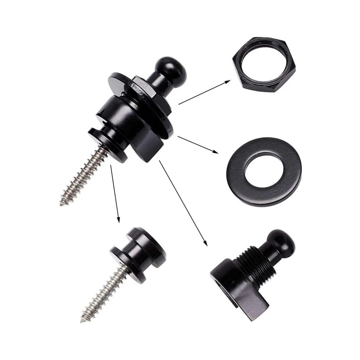 Guitar Strap Buttons Pins 1/2PCS 3 Color For Choose Premium Guitar Strap Locks Metal Security Strap Buttons Metal End Pins Beauty World Shop