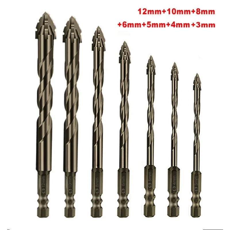 High-Four-edged serrated eccentric drill for dry drilling of ceramic tiles, glass, marble, concrete, stainless steel drill bits Beauty World Shop