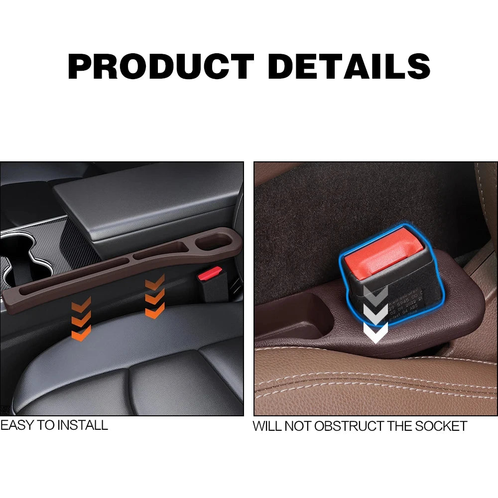 2PCS Car Seat Gap Filler Between Seats Console Organizer Seat Crevice Storage Box Bag Decoration Interior Auto Accessories Beauty World Shop