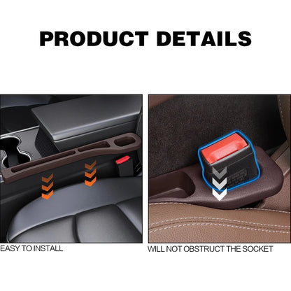 2PCS Car Seat Gap Filler Between Seats Console Organizer Seat Crevice Storage Box Bag Decoration Interior Auto Accessories Beauty World Shop