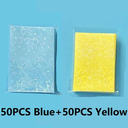50PCS Heart Sleeves Color Photo Card Sleeve Photocard Holder Kpop Popcorn Sleeves Photo Card Packaging BQ01 Beauty World Shop