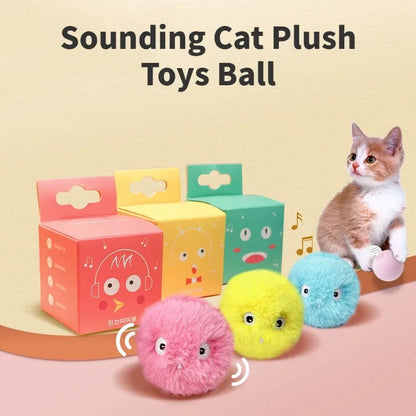 Cat Toys Balls Sound Frogs Birds Chirping Crickets EVA Balls Rolling Cat Plush Soft Self-Heeling Teaser Toys Pet Accessories Beauty World Shop