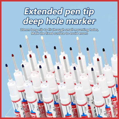 4Pcs/Set 20mm Deep Hole Long Nib Head Markers For Metal Perforating Pen Waterproof Bathroom Woodworking Decoration Multi-Purpose Beauty World Shop