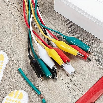 1Set / 10PCS Alligator Clips Electrical DIY Test Leads Alligator Double-ended Crocodile Clips Roach Clip Test Jumper Wire 46CM Beauty World Shop