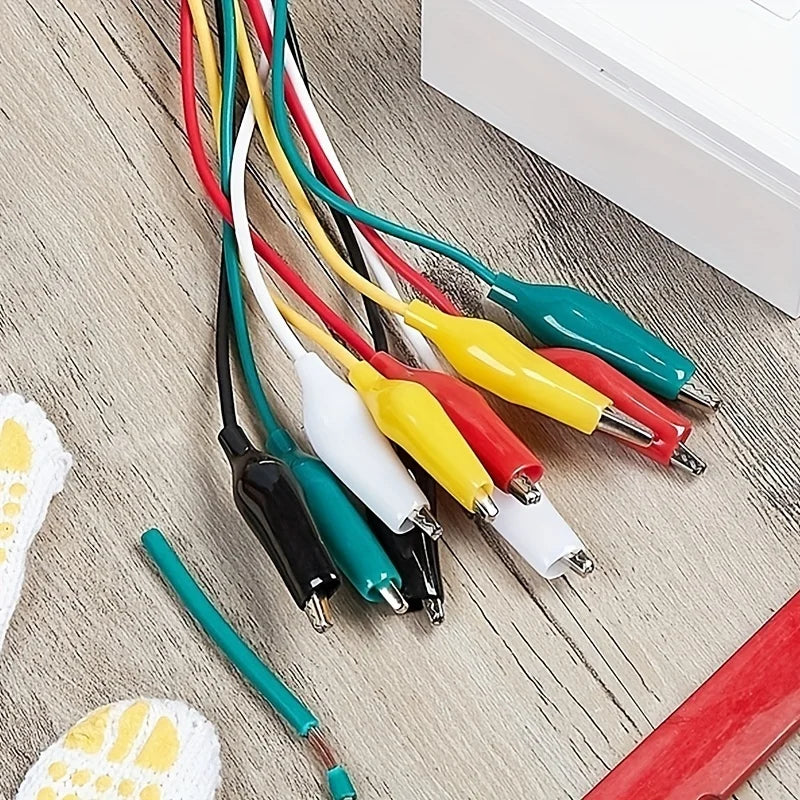 1Set / 10PCS Alligator Clips Electrical DIY Test Leads Alligator Double-ended Crocodile Clips Roach Clip Test Jumper Wire 46CM Beauty World Shop