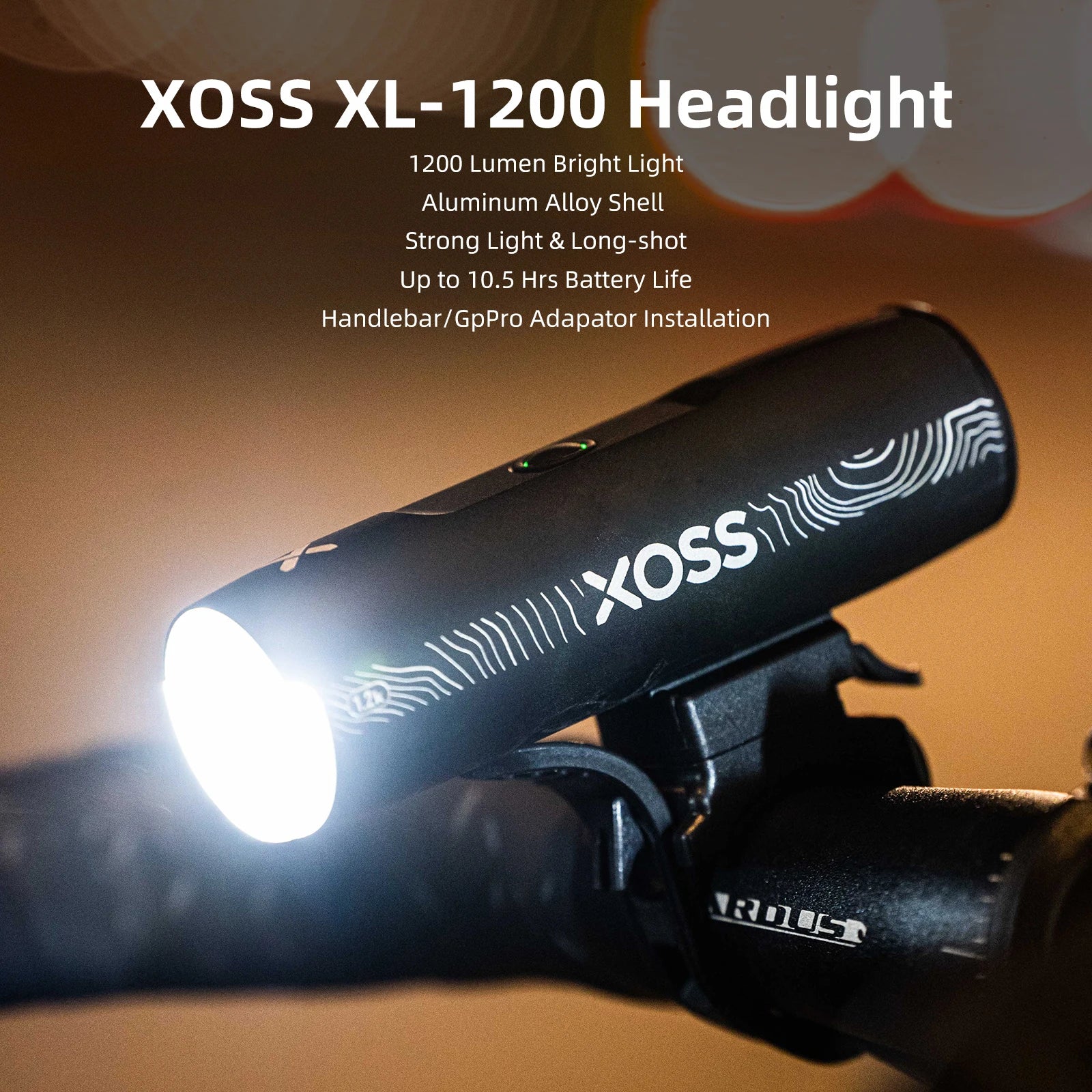 XOSS 200-3000 Lm Bike Light XL1200 Headlight Waterproof Rechargeable Front Lamp Bicycle Light Aluminum Ultralight Flashlight Beauty World Shop