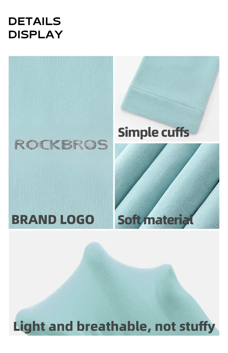 ROCKBROS Ice Silk Arm Sleeves Sun Protection UV Mangas Running Cycling Arm Warmers Sports Basketball Volleyball Cool Arm Sleeves Beauty World Shop