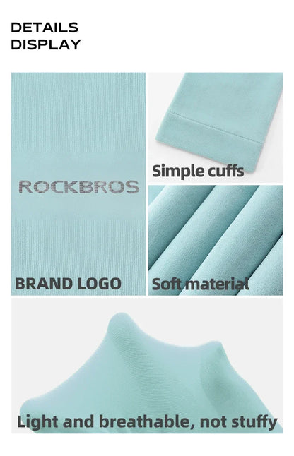 ROCKBROS Ice Silk Arm Sleeves Sun Protection UV Mangas Running Cycling Arm Warmers Sports Basketball Volleyball Cool Arm Sleeves Beauty World Shop