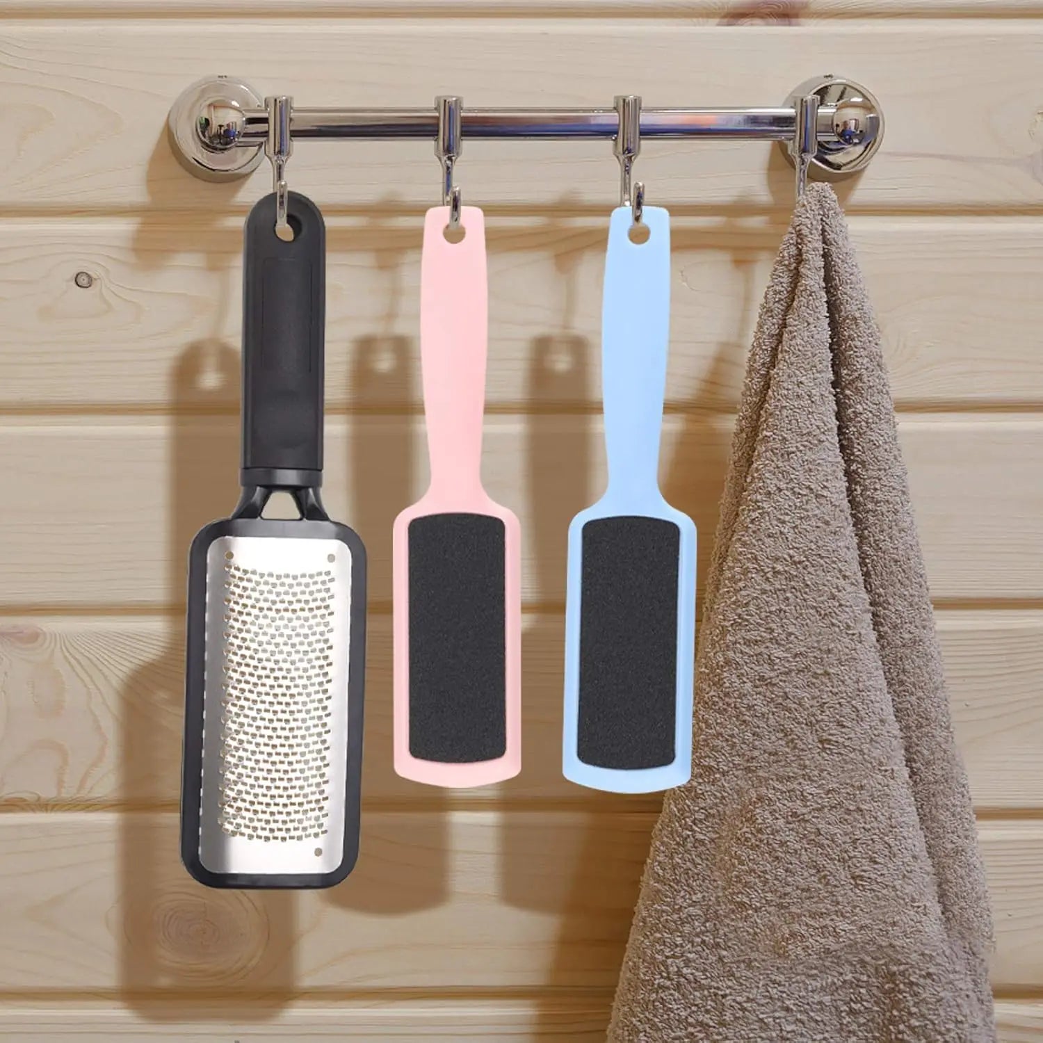 3Pcs Foot Files Kit Foot Scrubber Foot Rasp,Double-Sided Heel Files Pedicure Tool Callus Remover Stainless Steel Feet Scraper Beauty World Shop