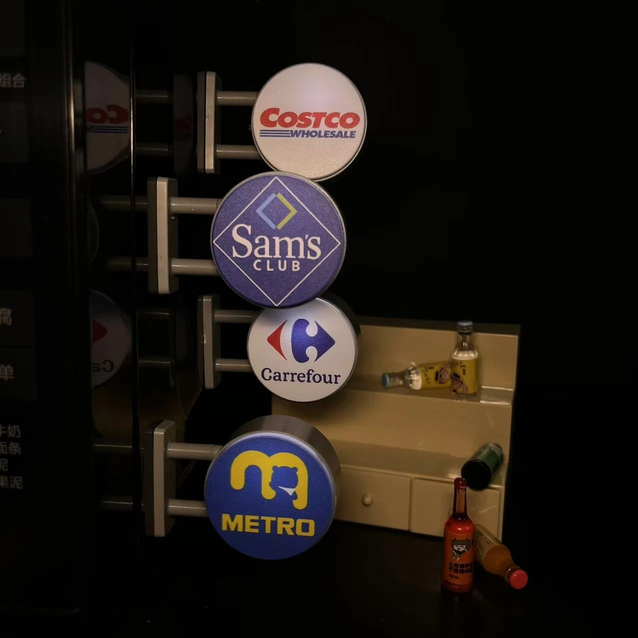 3d Magnetic Fridge Stickers Convenience Store Magnets Light Signs Ornaments Sam'S Supermarket Luminous Light Box Decorative Beauty World Shop