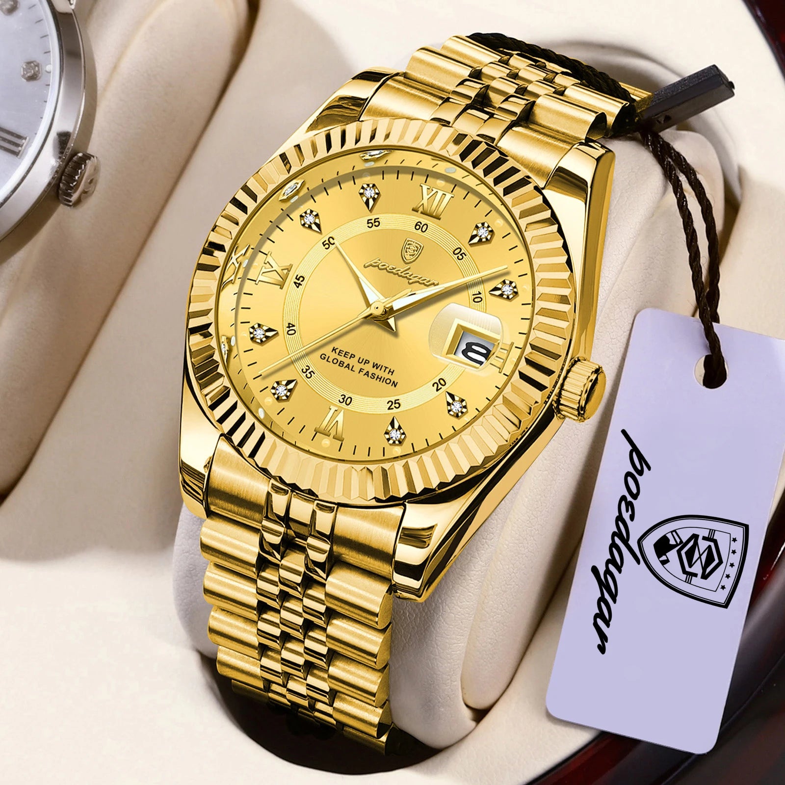 POEDAGAR Original Men Wristwatch Waterproof Luminous Date Business Man Clock Stainless Steel Quartz Military Men's Watches Reloj Beauty World Shop