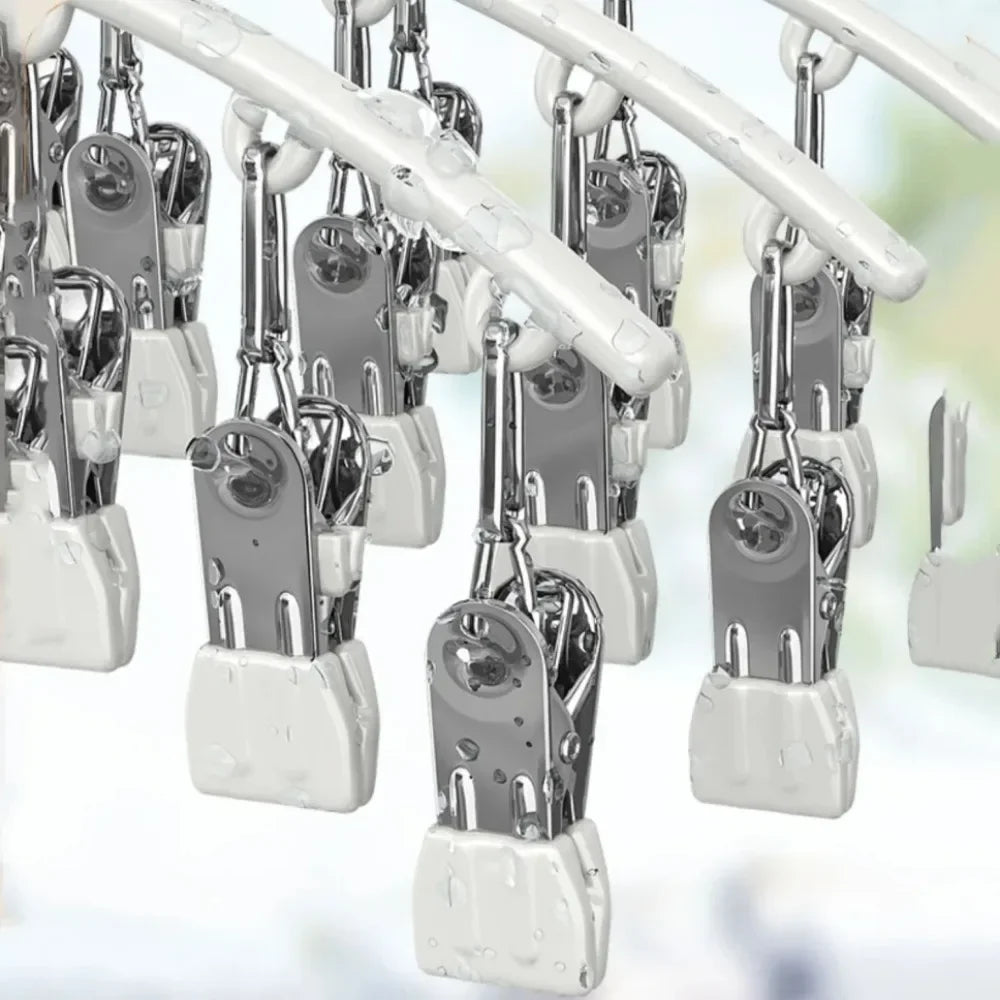 Rack de secagem à prova de vento com clipes – cabide de plástico para meias, jaquetas e lavanderia doméstica Beauty Trend Shop