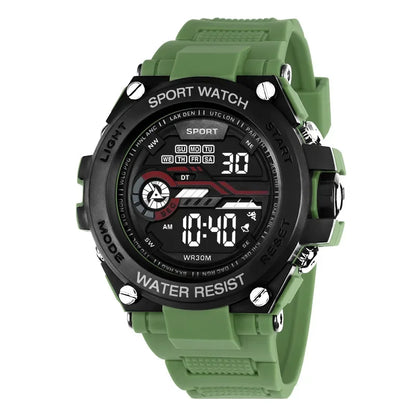 YIKAZE Men's Sports Watch Waterproof Man Sport Watches Multifuction LED Digital Military Watch Alarm Clock Electronic Wristwatch Beauty World Shop