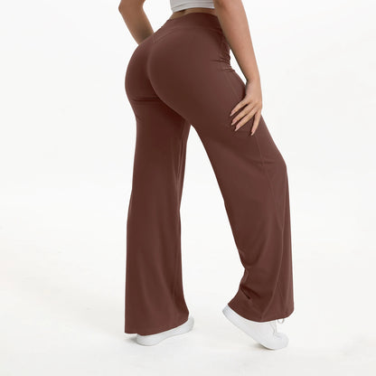 NCLAGEN SoftMotion Straight Leg Bottoms Women's Mid-Waist Yoga Pants GYM Leggings Naked Feel Pilates Running Sports Trousers Beauty World Shop