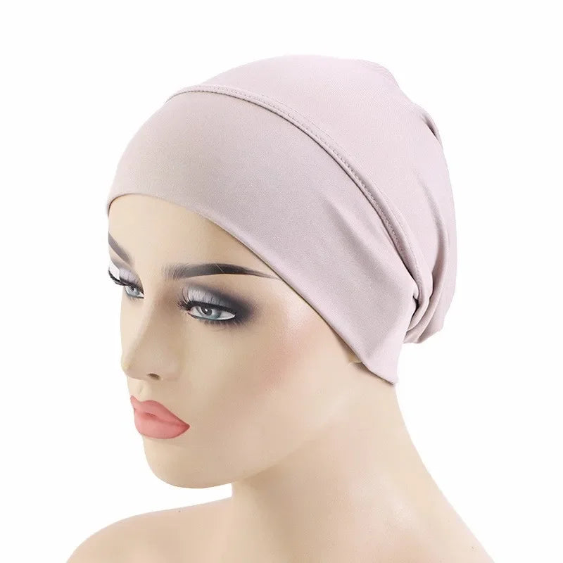 2020 soft modal inner Hijab Caps Muslim stretch Turban cap Islamic Underscarf Bonnet hat female headband tube cap turbante mujer Beauty World Shop