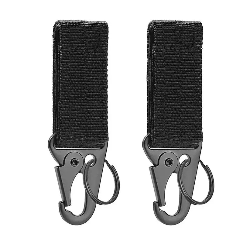 2pcs Tactical Hanging Buckle Molle Nylon Webbing Carabiner Belt Triangle Keychain for Outdoor Climbing Camping Tool Accessory Beauty World Shop
