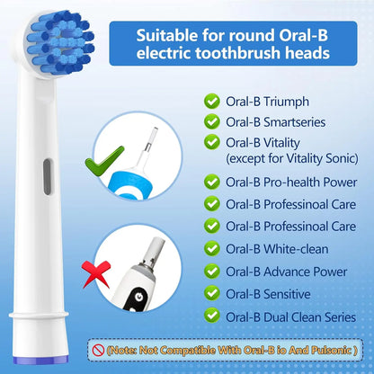 4/8/12/16/20 Pack Sensitive Gum Care Soft Bristle Replacement Brush Heads Compatible with Oral b Braun Electric Toothbrush Beauty World Shop