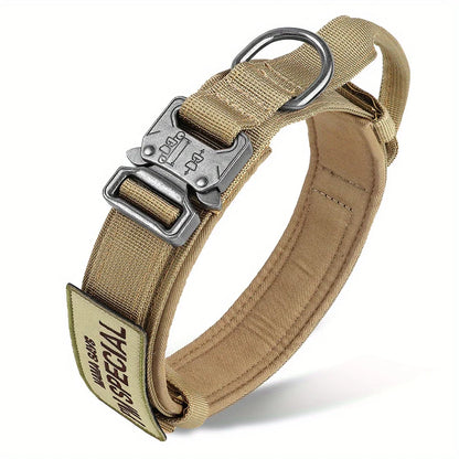 Heavy Duty Tactical Dog Collars with Handle Military Collar with Patch Outdoor Training and Walking for Medium and Large Dogs Beauty World Shop