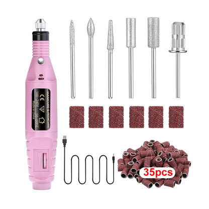 Nail Sander Set Electric Nail Drill Machine Grinding Equipment Milling Cutter For Manicure Pedicure Strong Polishing Tools