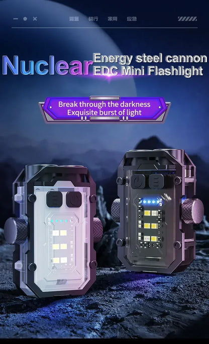 Mini LED Keychain Light Portable Magnetic EDC Flashlight Outdoor Camping Fishing Emergency Work Hat Clip Lamp With FingertipGyro Beauty World Shop