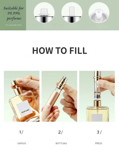 10ml 5ml Mini Bottom Filling Perfume Spray Dispenser Bottles Cosmetic Refillable Spray Atomizer Portable Liquid Container Bottle Beauty World Shop