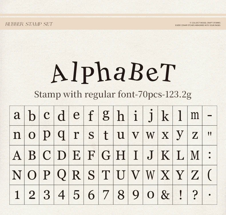 Journal GO 70pcs/set Wooden Rubber Alphabet Letter Number Stamp Set for Card Collage Junk Journal Scrapbooking DIY Standard Seal Beauty World Shop