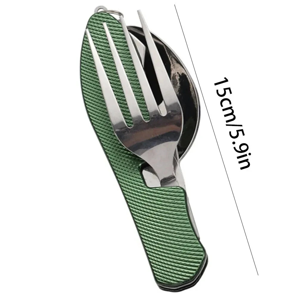 Foldable Camping Utensil Set - Multi-Functional Knife, Fork, Spoon Combo For Outdoor Activities And Sports Camping Picnic Travel Beauty World Shop