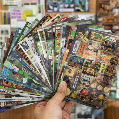 Mr. Paper 30/60/90pcs Retrospective Voice Cut Film Sticker Book Creative Handbook DIY Scrapbook Notebook Mugs Dairy Laptop Card Beauty World Shop