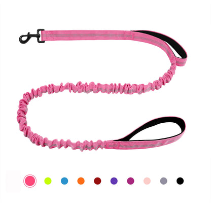 Bungee Dog Leash, Heavy Duty Dog Leash with Shock Absorption, 2 Padded Handles Training Leash, Improved Dog Safety and Comfort
