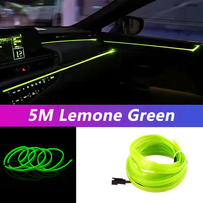 5M Car Interior Led Strip Light Neon EL Wiring Decorative Lamp For Auto DIY Flexible Ambient Light USB Party Atmosphere Diode Beauty World Shop